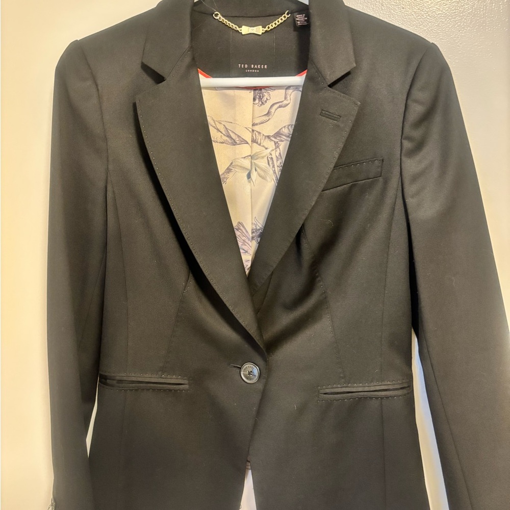 Ted Baker Black Pant Suit with  Blazer and Pants US Size 6